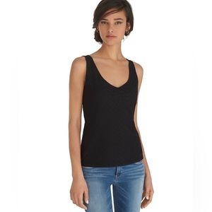 White House Black Market Sleeveless Textured Black Tank